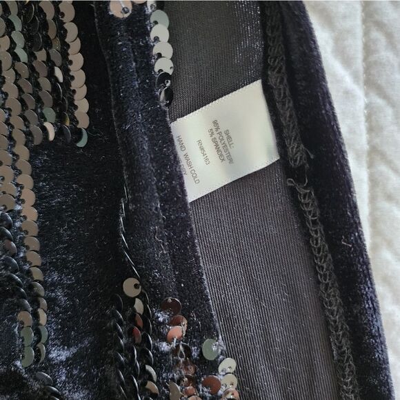 Marc new york velvet and sequins boxi half open sides top - Picture 8 of 12